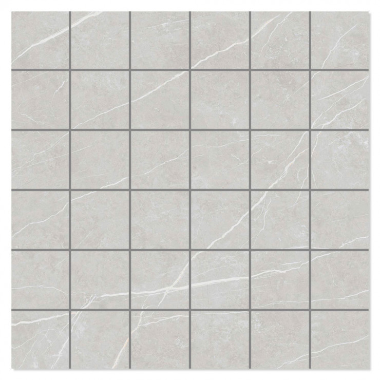 Marmor Mosaik Klinker Prestige Ljusgrå Matt 30x30 (5x5) cm-0